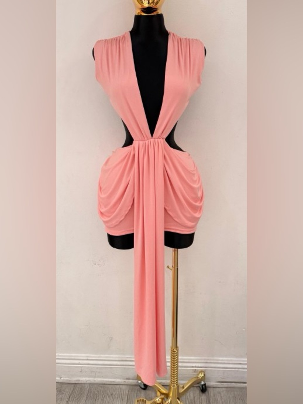 Cutout Tie-Front Mini Dress